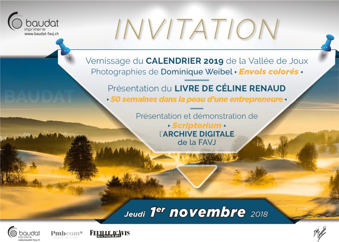 Vernissage du calendrier 2019 édité par l’imprimerie Baudat